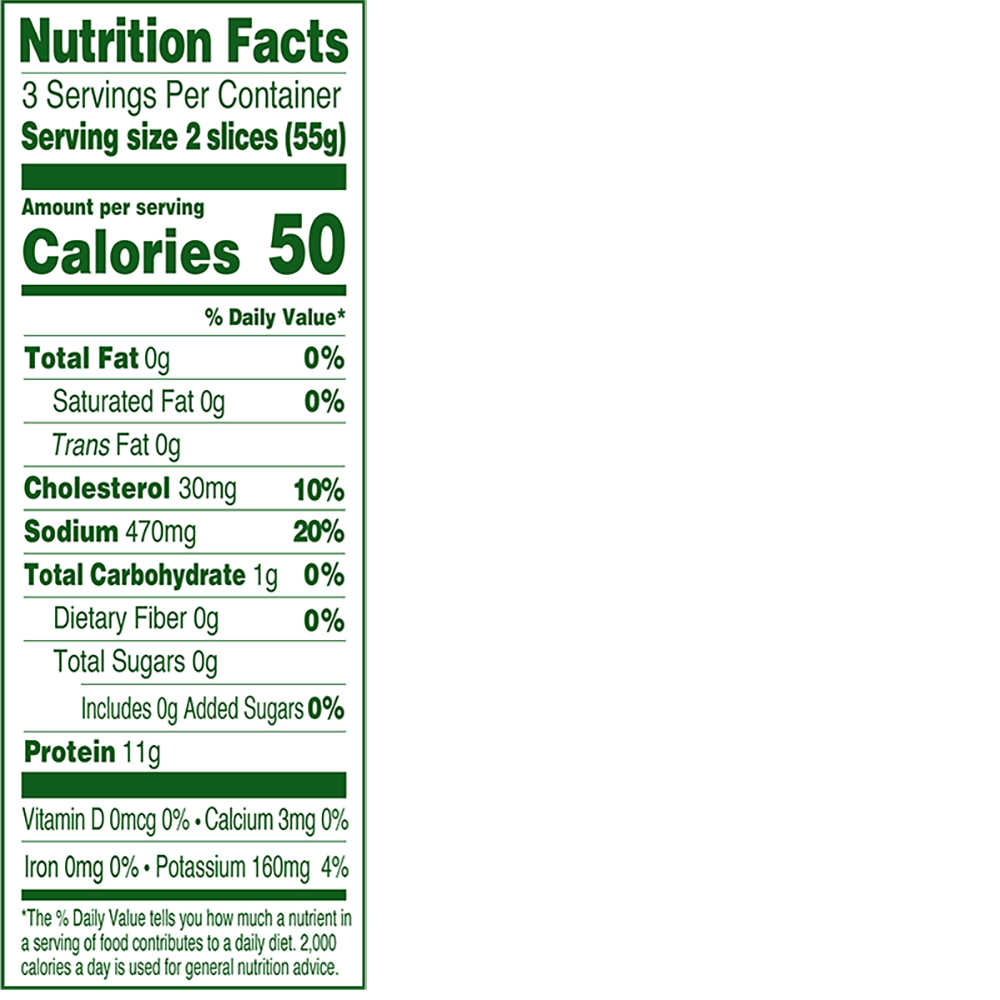 Applegate Organics® Smoked Turkey Breast Nutrition Information